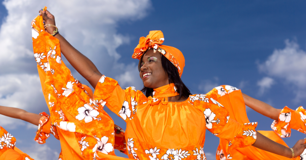 Caribbean woman dancing